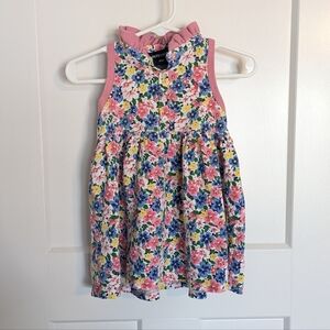 Ralph Lauren 18m Floral Dress with Pink Ruffle Collar